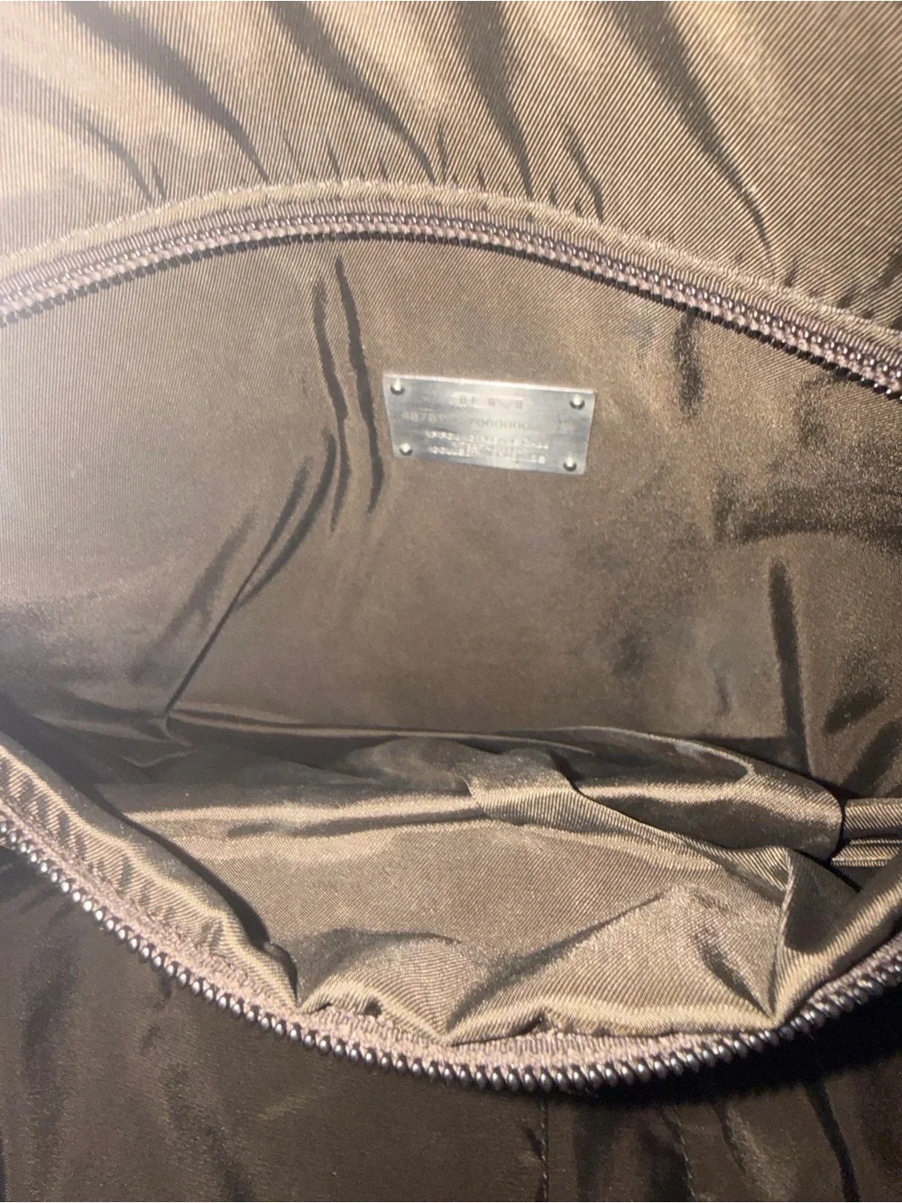 TUMI NYLON BUSINESS BRIEF BAG ARMY GREEN AND BROWN LEATHER HANDLE/TRIM
